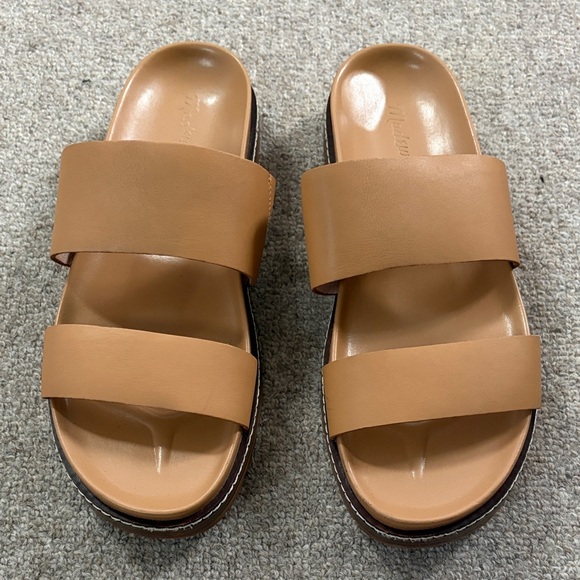 Madewell The Charley Double-Strap Slide Sandal in Desert Camel - Picture 2 of 7